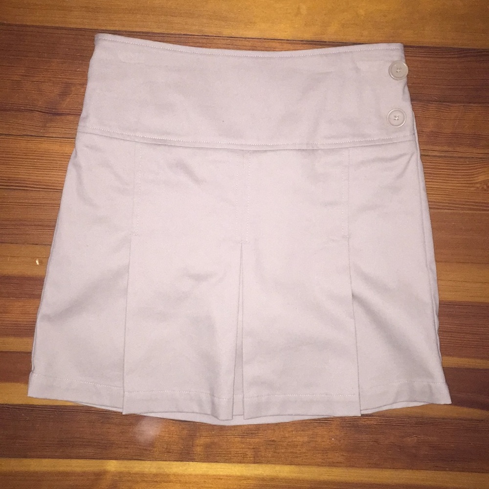 Pleated Khaki Skort